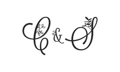 C&S floral ornate letters wedding alphabet characters