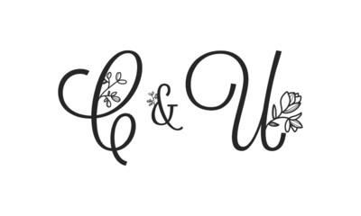 C&U floral ornate letters wedding alphabet characters