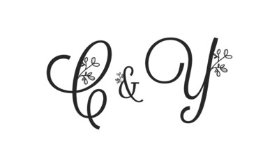 C&Y floral ornate letters wedding alphabet characters