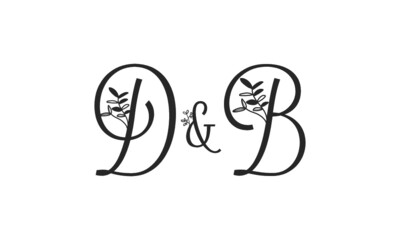 D&B floral ornate letters wedding alphabet characters