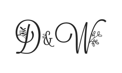 D&W floral ornate letters wedding alphabet characters