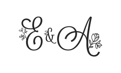 E&A floral ornate letters wedding alphabet characters