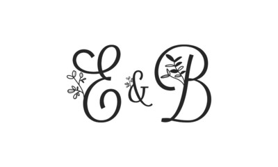 E&B floral ornate letters wedding alphabet characters