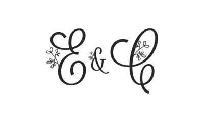 E&C floral ornate letters wedding alphabet characters