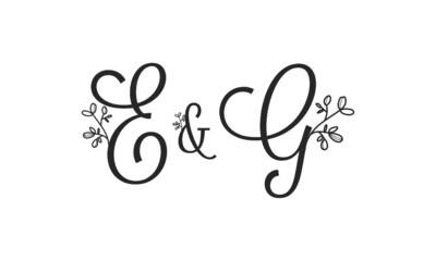 E&G floral ornate letters wedding alphabet characters