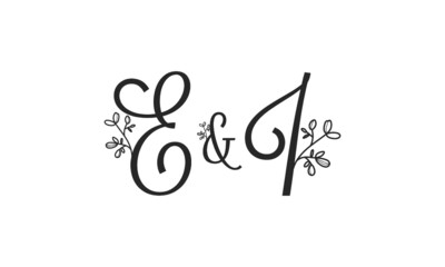 E&I floral ornate letters wedding alphabet characters