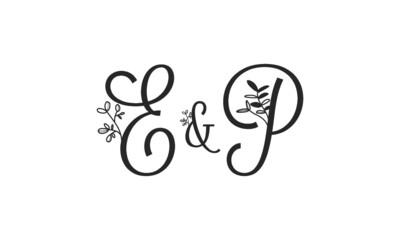 E&P floral ornate letters wedding alphabet characters