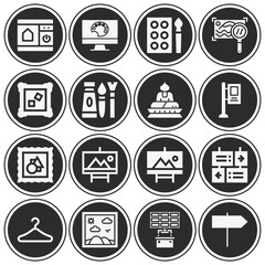 16 pack of depicts  filled web icons set