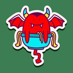 kawaii doodle cartoon monster designs for wallpaper, stickers, coloring books, pins, emblems, logos and more