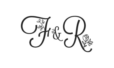 F&R floral ornate letters wedding alphabet characters