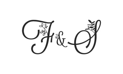 F&S floral ornate letters wedding alphabet characters
