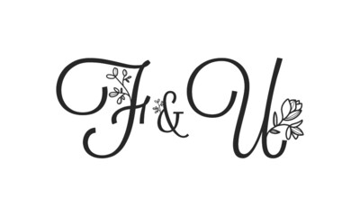 F&U floral ornate letters wedding alphabet characters