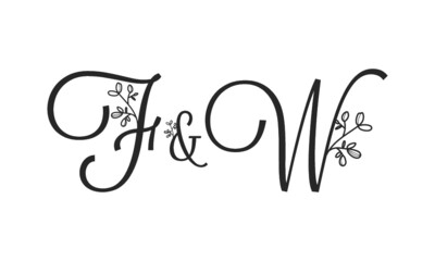 F&W floral ornate letters wedding alphabet characters