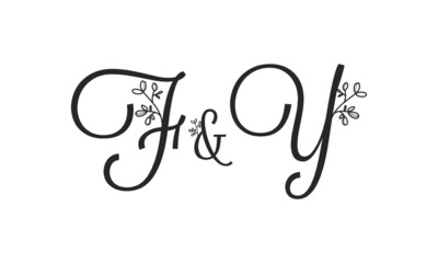 F&Y floral ornate letters wedding alphabet characters