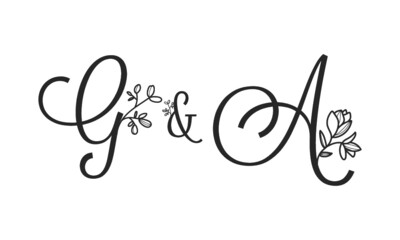 G&A floral ornate letters wedding alphabet characters