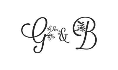 G&B floral ornate letters wedding alphabet characters