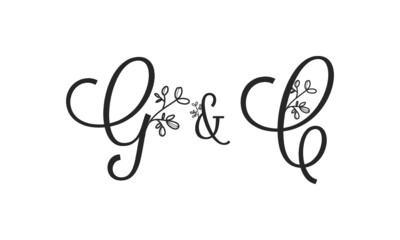 G&C floral ornate letters wedding alphabet characters