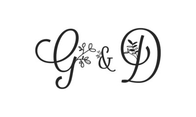 G&D floral ornate letters wedding alphabet characters