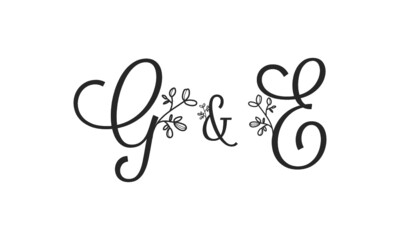 G&E floral ornate letters wedding alphabet characters