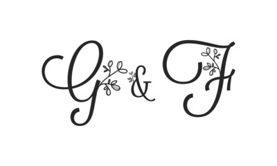 G&F floral ornate letters wedding alphabet characters