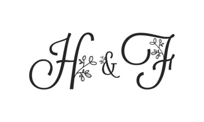 H&F floral ornate letters wedding alphabet characters