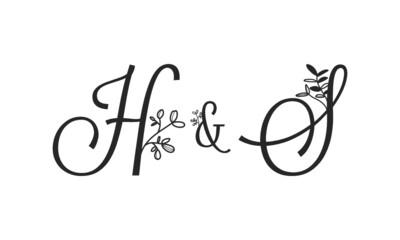 H&S floral ornate letters wedding alphabet characters