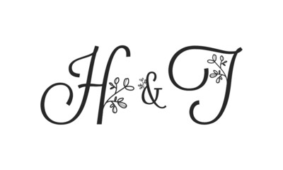 H&T floral ornate letters wedding alphabet characters