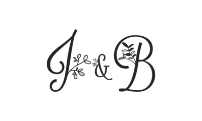 J&B floral ornate letters wedding alphabet characters