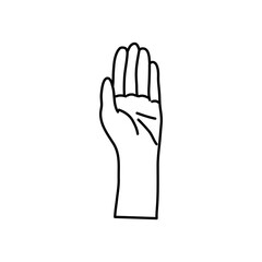 icon of human hand, line style design