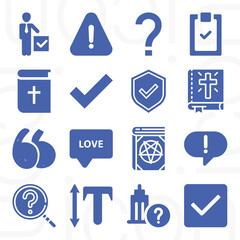 16 pack of new testament  filled web icons set