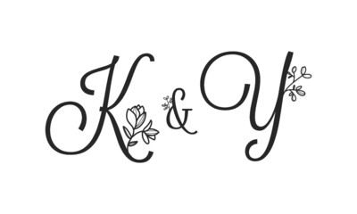 K&Y floral ornate letters wedding alphabet characters