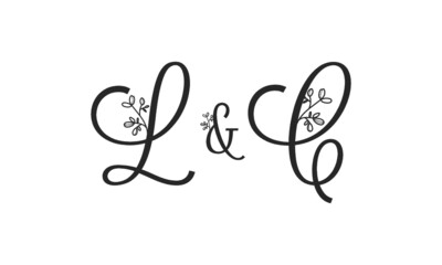 L&C floral ornate letters wedding alphabet characters