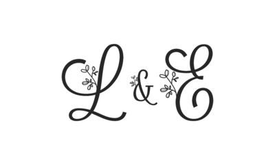 L&E floral ornate letters wedding alphabet characters