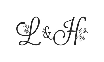 L&H floral ornate letters wedding alphabet characters