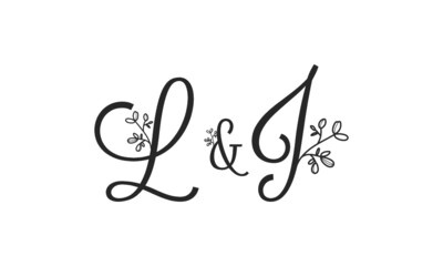 L&J floral ornate letters wedding alphabet characters