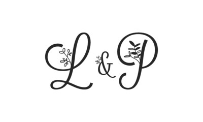 L&P floral ornate letters wedding alphabet characters