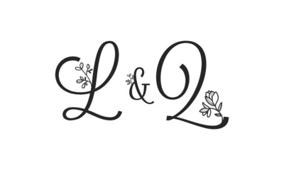 L&Q floral ornate letters wedding alphabet characters