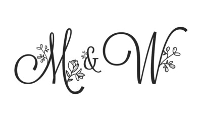M&W floral ornate letters wedding alphabet characters