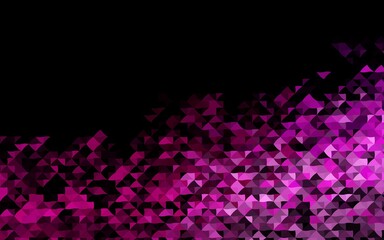 Dark Pink vector background with triangles.