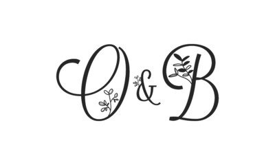 O&B floral ornate letters wedding alphabet characters