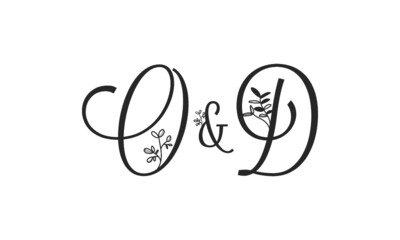 O&D floral ornate letters wedding alphabet characters