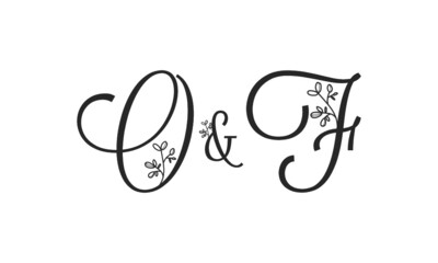 O&F floral ornate letters wedding alphabet characters