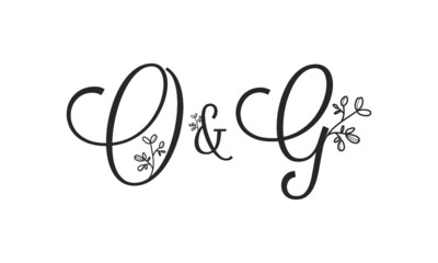 O&G floral ornate letters wedding alphabet characters