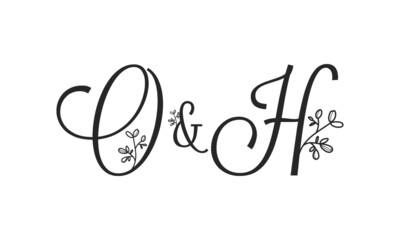 O&H floral ornate letters wedding alphabet characters