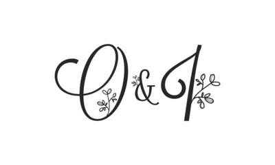 O&I floral ornate letters wedding alphabet characters
