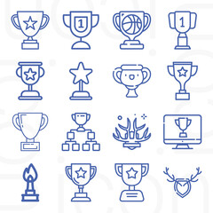16 pack of achieves  lineal web icons set