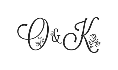 O&K floral ornate letters wedding alphabet characters