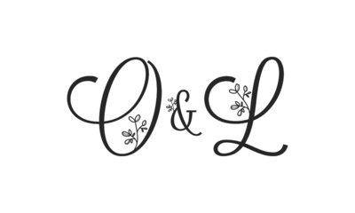 O&L floral ornate letters wedding alphabet characters