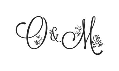 O&M floral ornate letters wedding alphabet characters