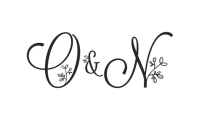O&N floral ornate letters wedding alphabet characters